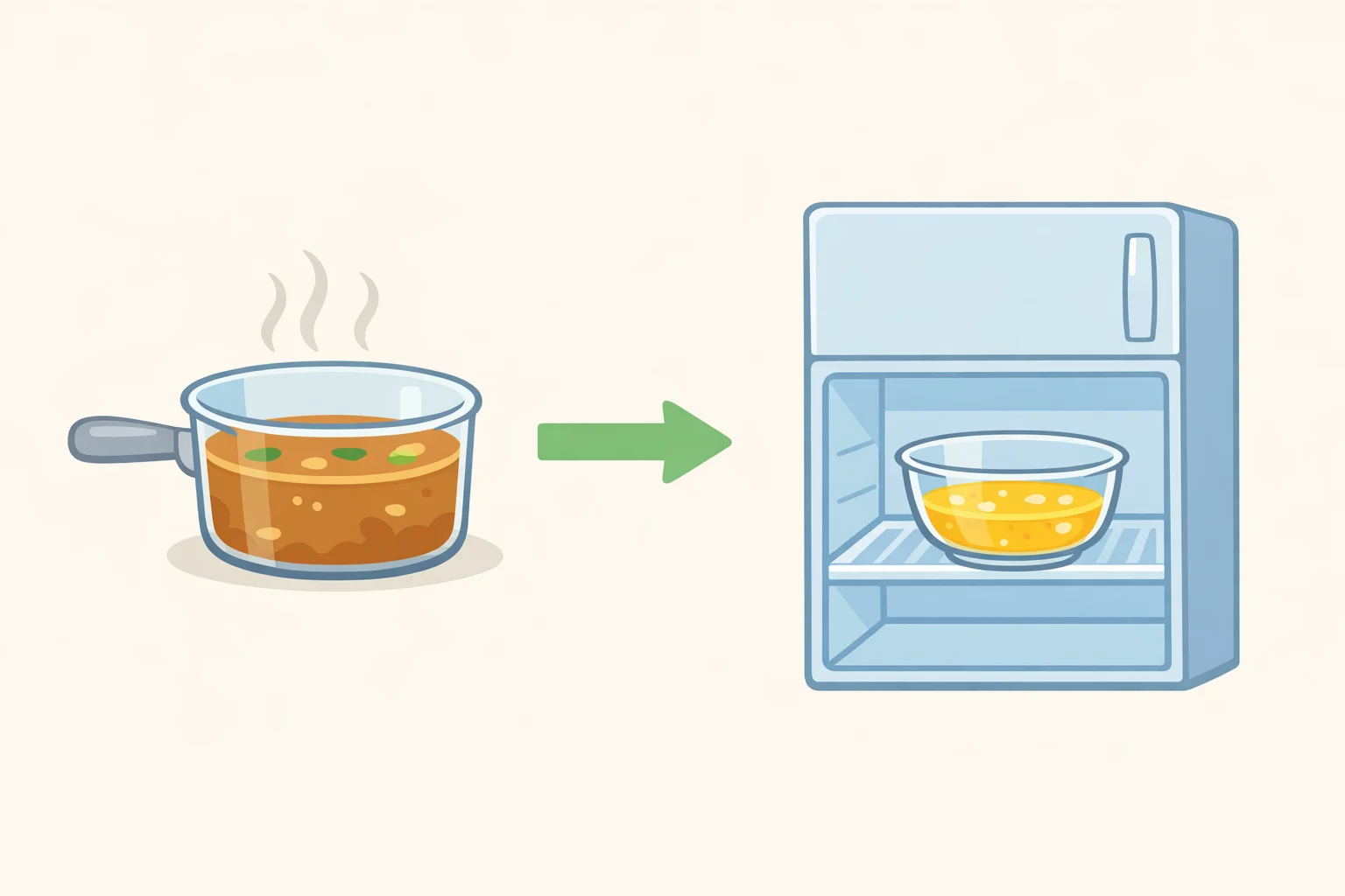 Two labeled containersone for infused broth and one for whisked egg mixtureready to be combined right before serving to preserve egg strands