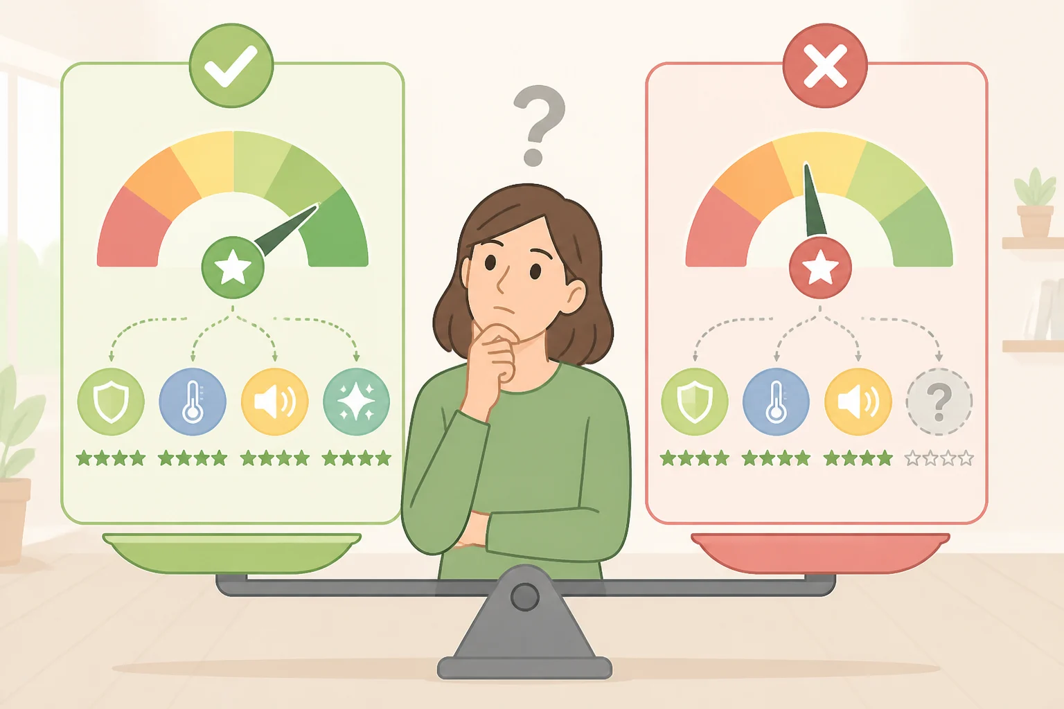 Diagram showing Consumer Reports brand Overall Score components (lab performance, features, reliability, satisfaction, price) without a separate self-cleaning subscore