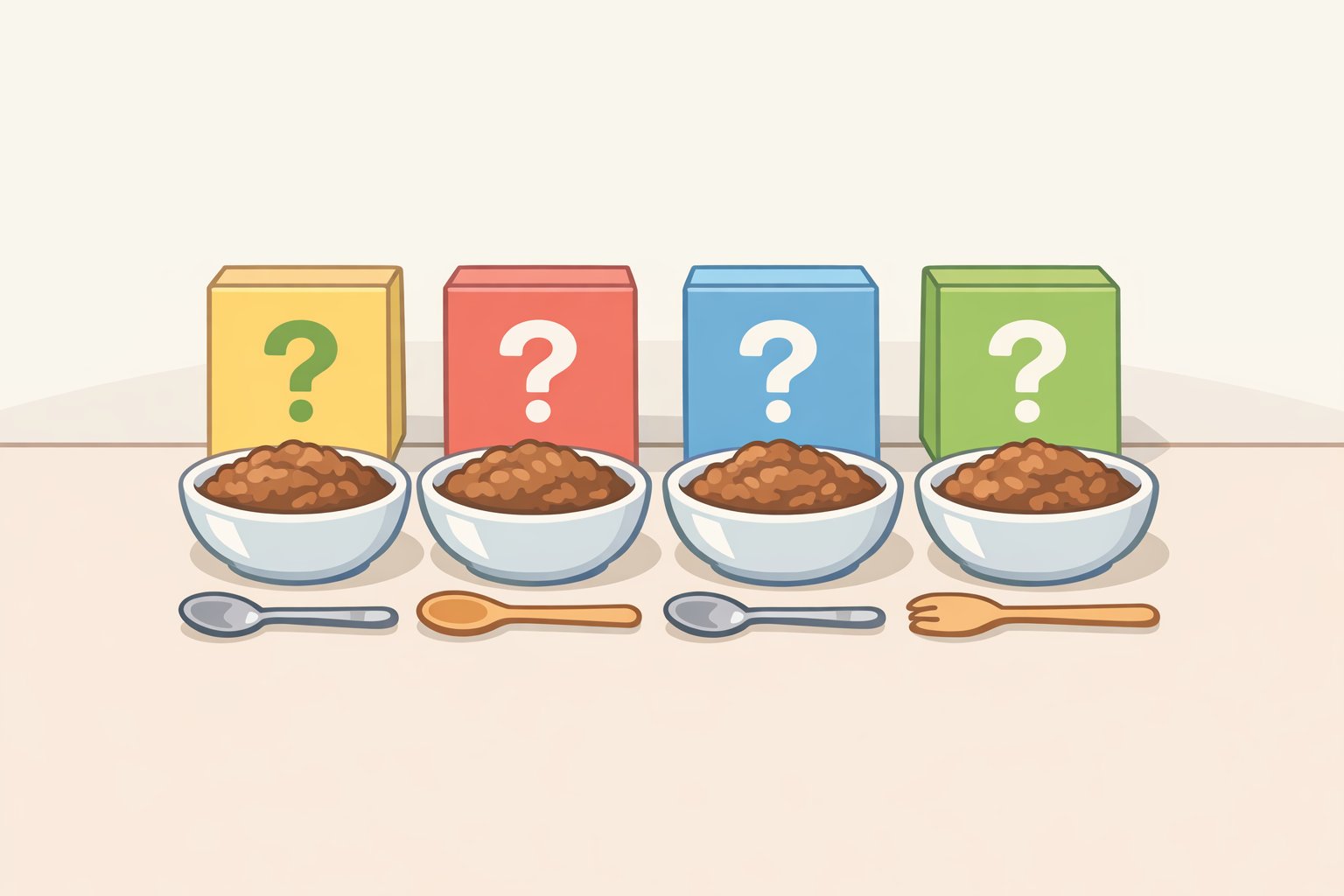 A row of supermarket canned refried beans with labels covered, representing the blind taste test that ranked the best canned refried beans