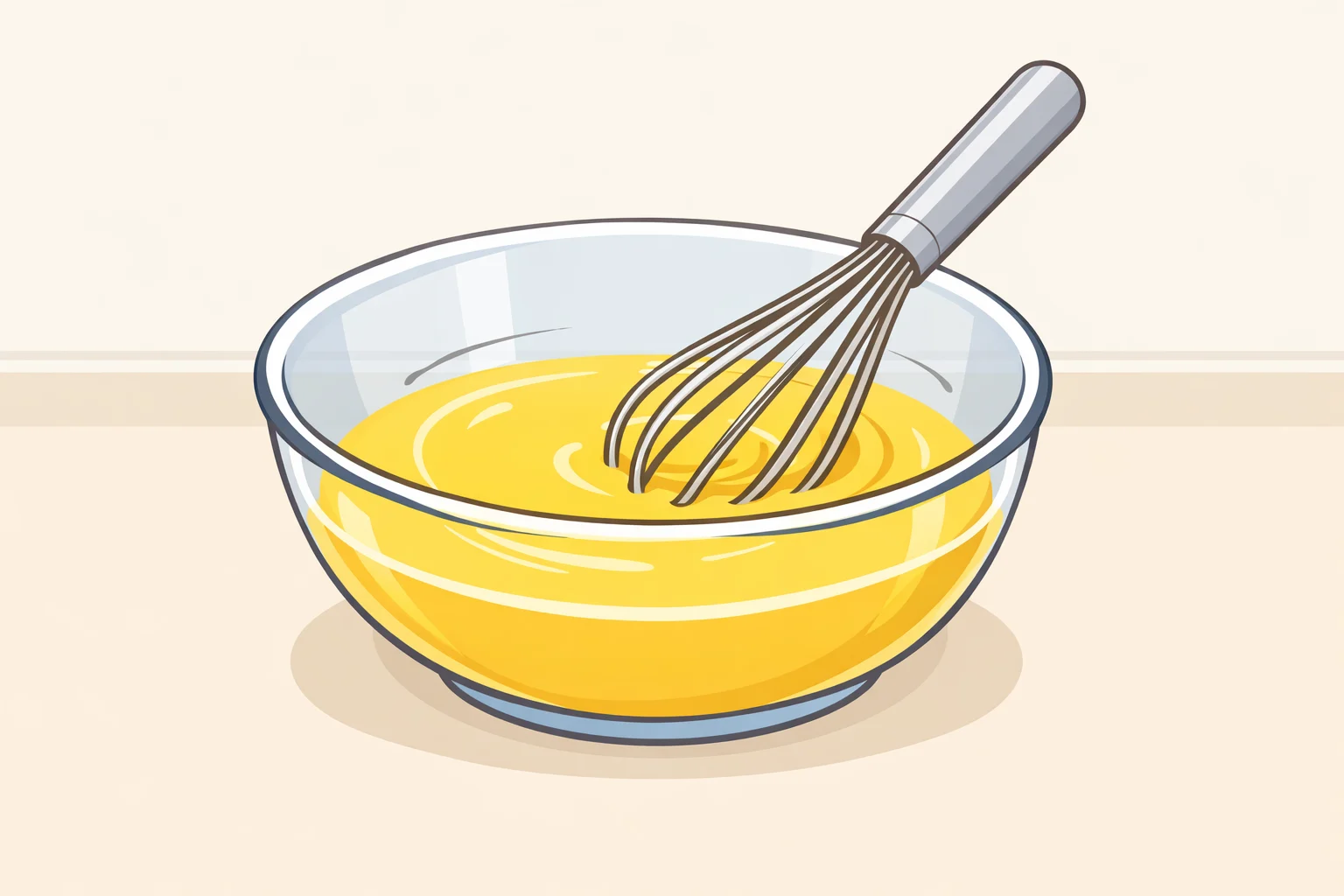Close-up of a bowl with briskly whisked eggs showing a uniform, slightly foamy texture for a 2 ingredient egg tortilla